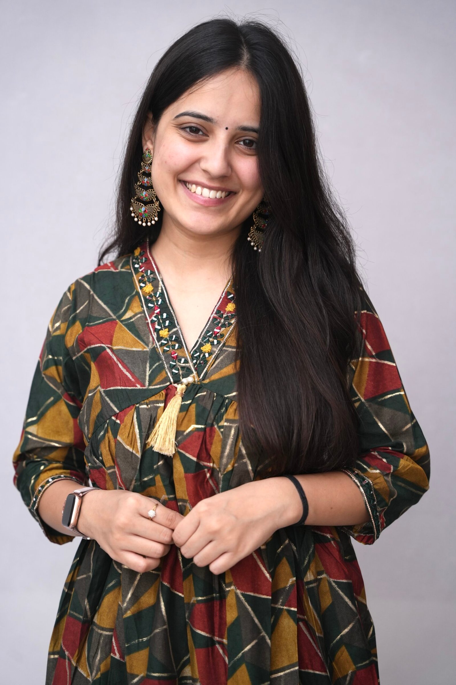 Geometric Printed Co Ord Set with Neck detailing