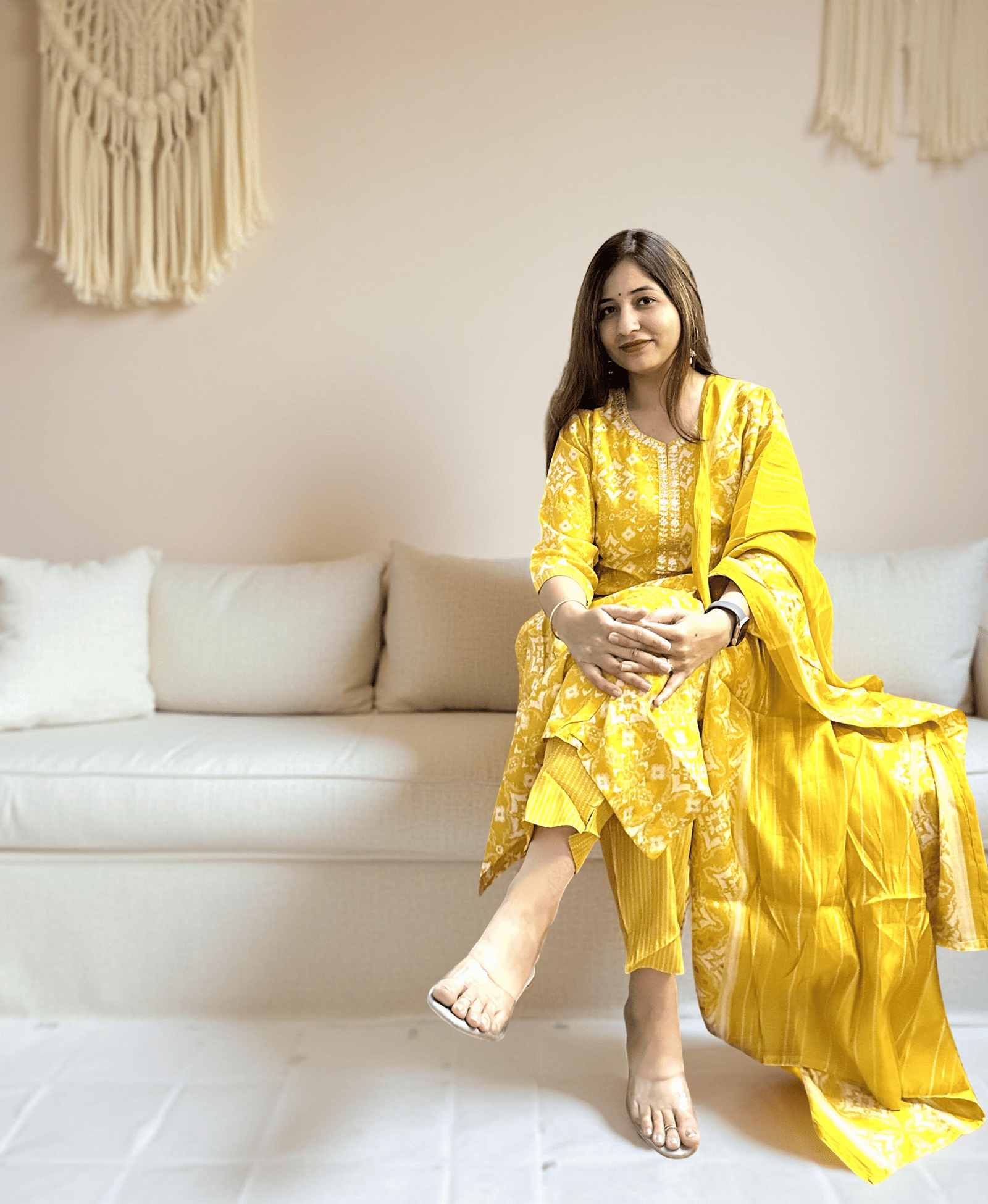 Sunshine Charm Suit Set with Dupatta